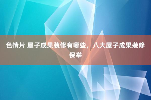 色情片 屋子成果装修有哪些，八大屋子成果装修保举