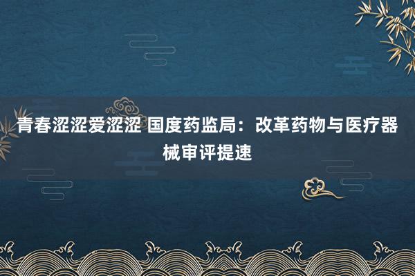 青春涩涩爱涩涩 国度药监局：改革药物与医疗器械审评提速