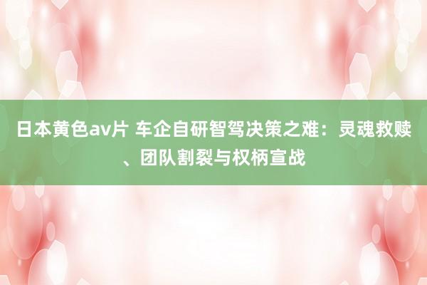 日本黄色av片 车企自研智驾决策之难：灵魂救赎、团队割裂与权柄宣战