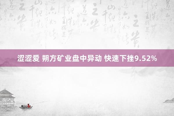 涩涩爱 朔方矿业盘中异动 快速下挫9.52%