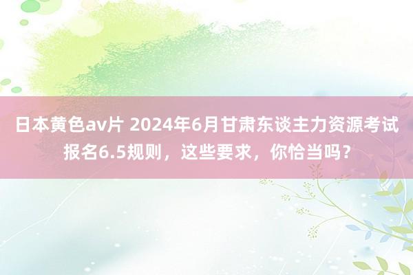 日本黄色av片 2024年6月甘肃东谈主力资源考试报名6.5规则，这些要求，你恰当吗？