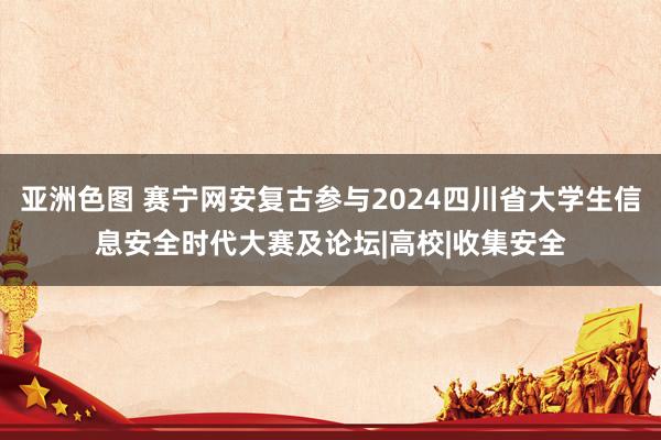 亚洲色图 赛宁网安复古参与2024四川省大学生信息安全时代大赛及论坛|高校|收集安全