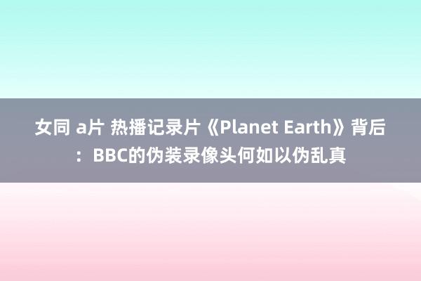 女同 a片 热播记录片《Planet Earth》背后：BBC的伪装录像头何如以伪乱真